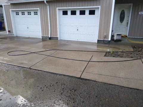 Pressure-washed driveway